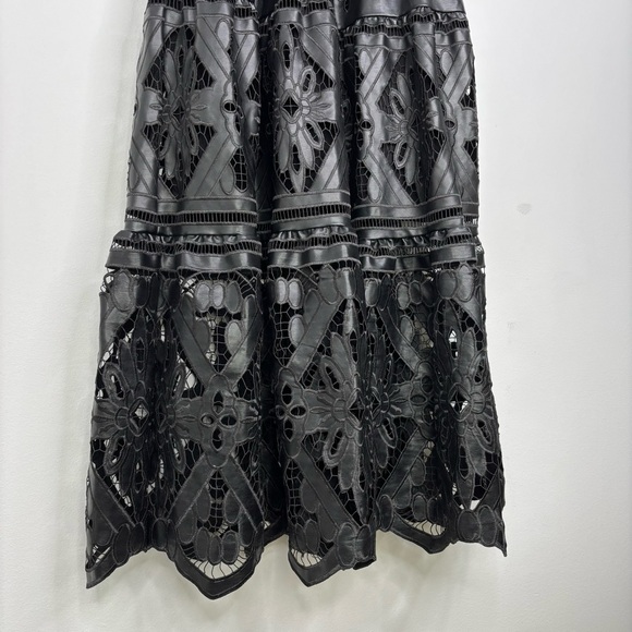 Anthropologie The Somerset Maxi Dress: Faux Leather Embroidered Edition Black S - Picture 11 of 15